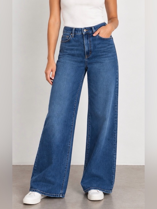 Frame Denim Denim - FRAME Le Slim Palazzo High Rise Wide Leg Jeans Medium Wash Size 28